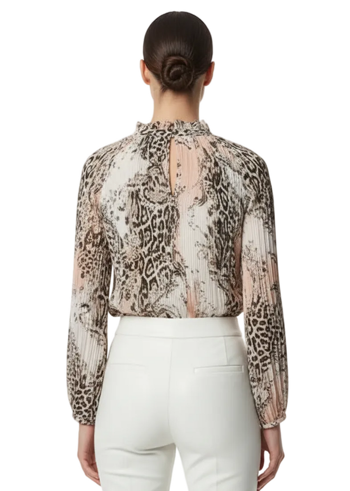 PLEATED ANIMAL BLOUSE BY SAMBARA