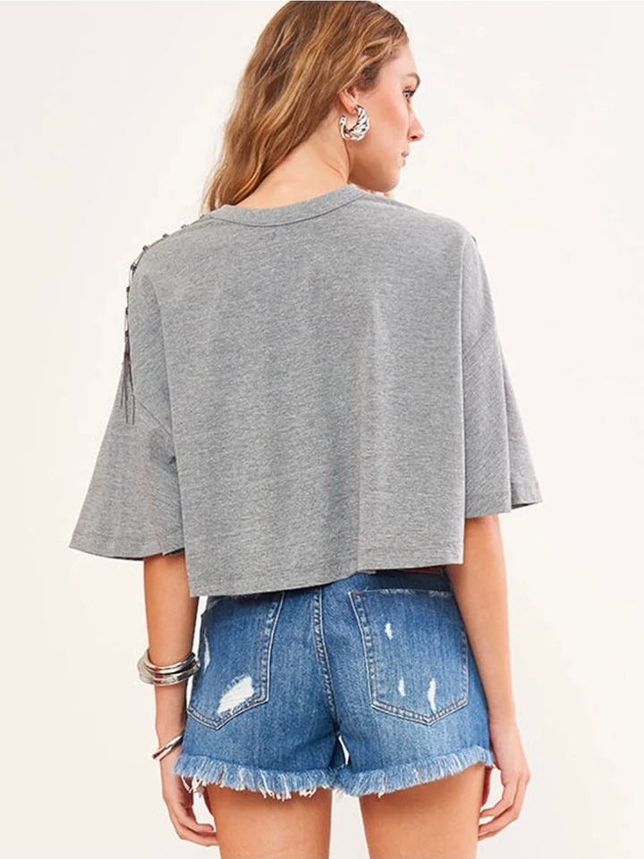 FRINGE LUXE CROP SWEAT