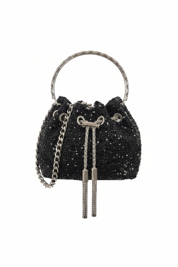 Crystal Luxe Drawstring Bag by Runway Secrets