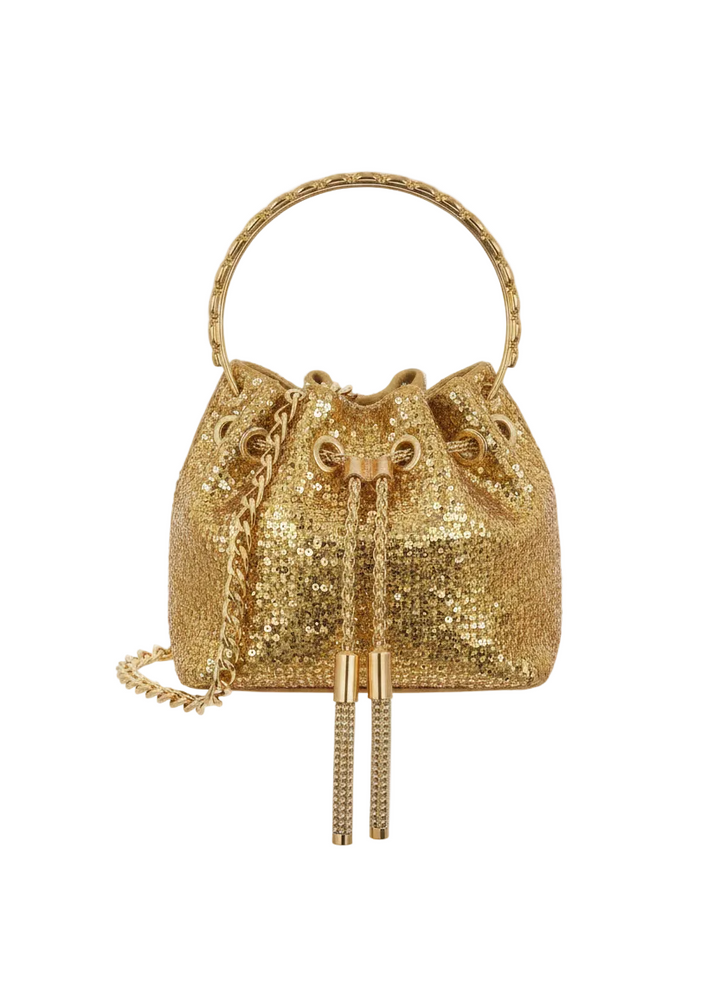 Crystal Luxe Drawstring Bag by Runway Secrets