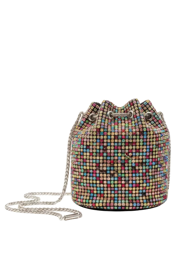Rainbow Crystal Bucket Bag by Runway Secrets