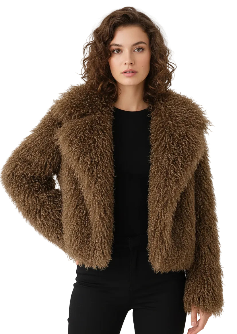 The Bordeaux Luxe Shag Jacket By Runway Secrets