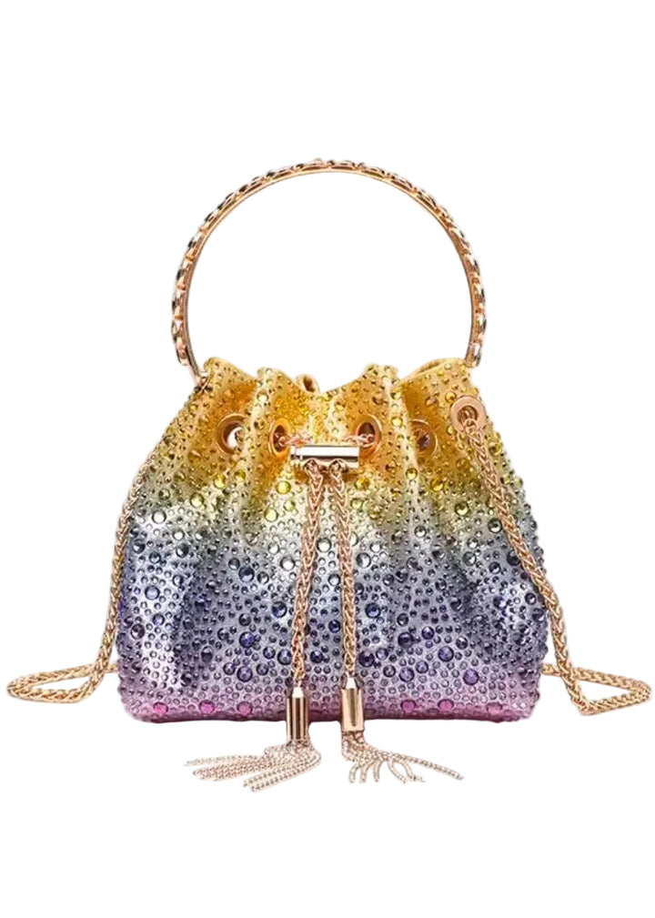 Crystal Luxe Drawstring Bag by Runway Secrets