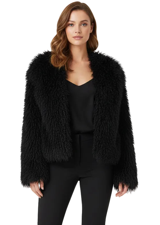 The Bordeaux Luxe Shag Jacket By Runway Secrets