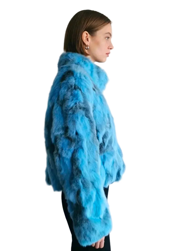 Aurora Luxe Rabbit Fur Jacket by Runway Secrets