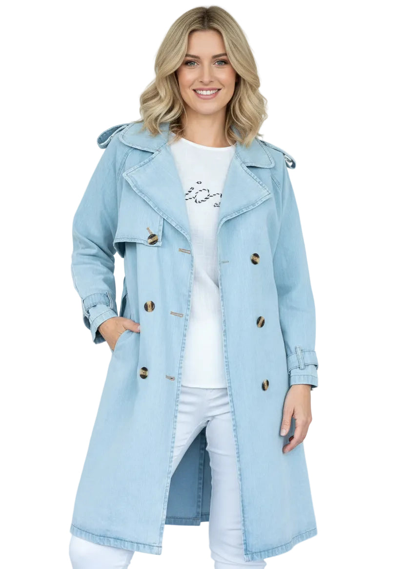 DENIM HERITAGE TRENCH COAT BY JOLIE SAULE
