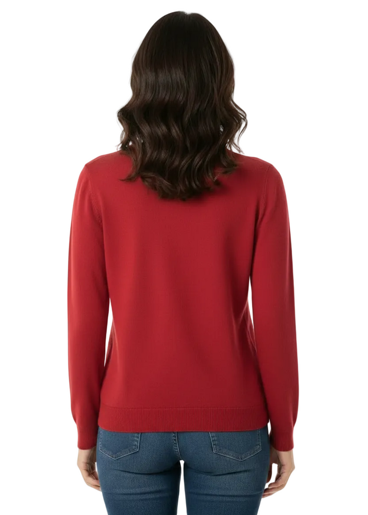 FLORAL APPLIQUÉ ROUND NECK KNIT TOP BY TUTTI BELLA