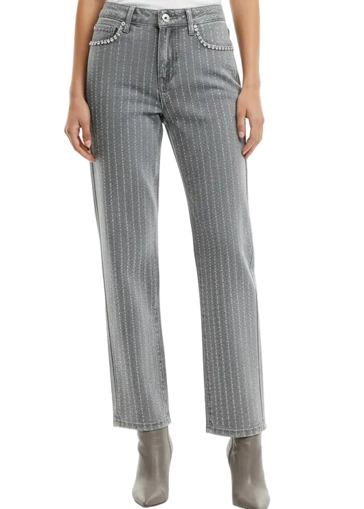 Silver Dust Straight Leg Jeans by Runway Secrets