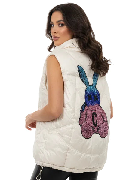 Galaxy Bunny Puffer Vest by Runway Secrets