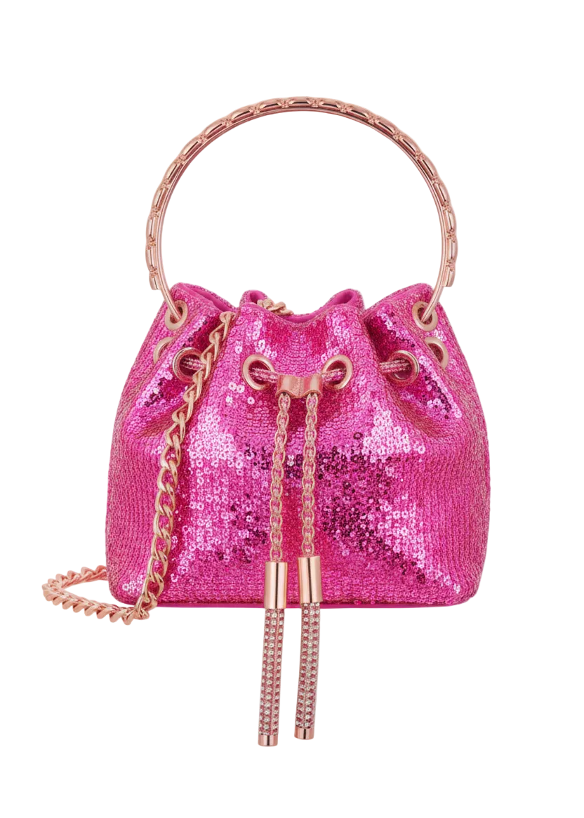 Crystal Luxe Drawstring Bag by Runway Secrets