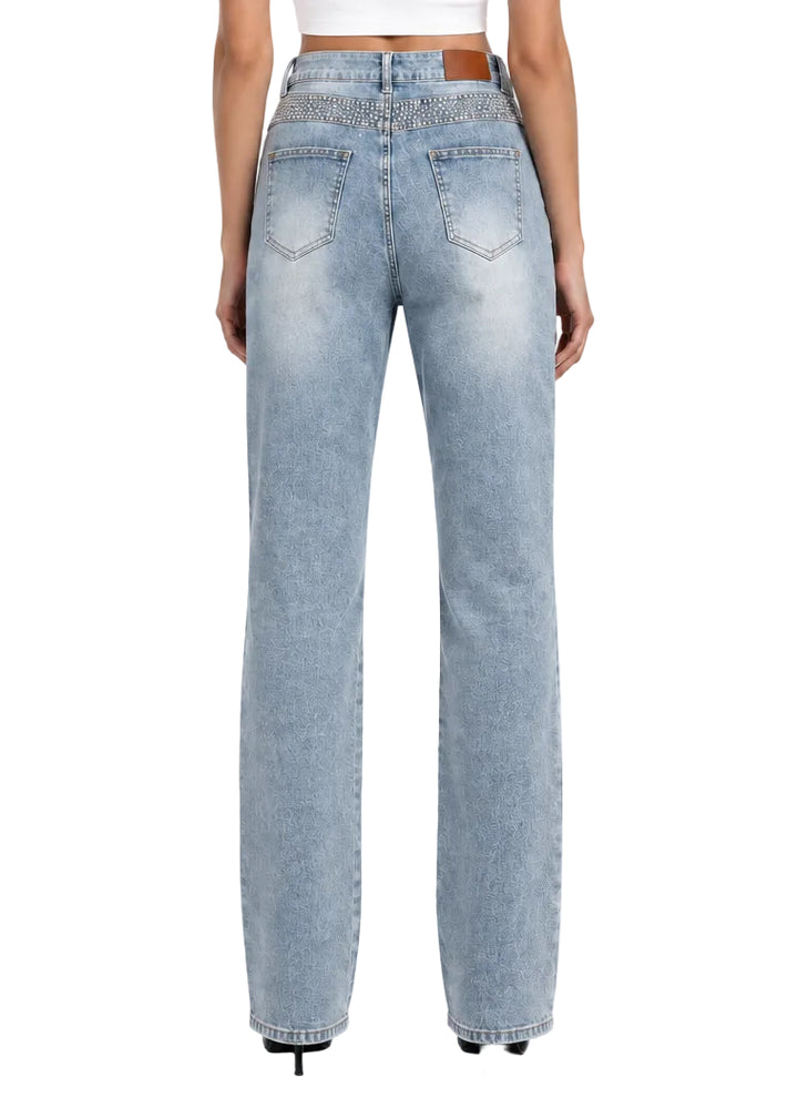 Elanora Crystal Embellished Jeans By Runway Secrets