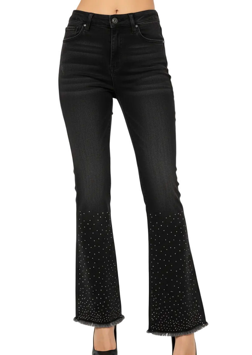 Midnight Sparkle Flare Jeans by Runway Secrets