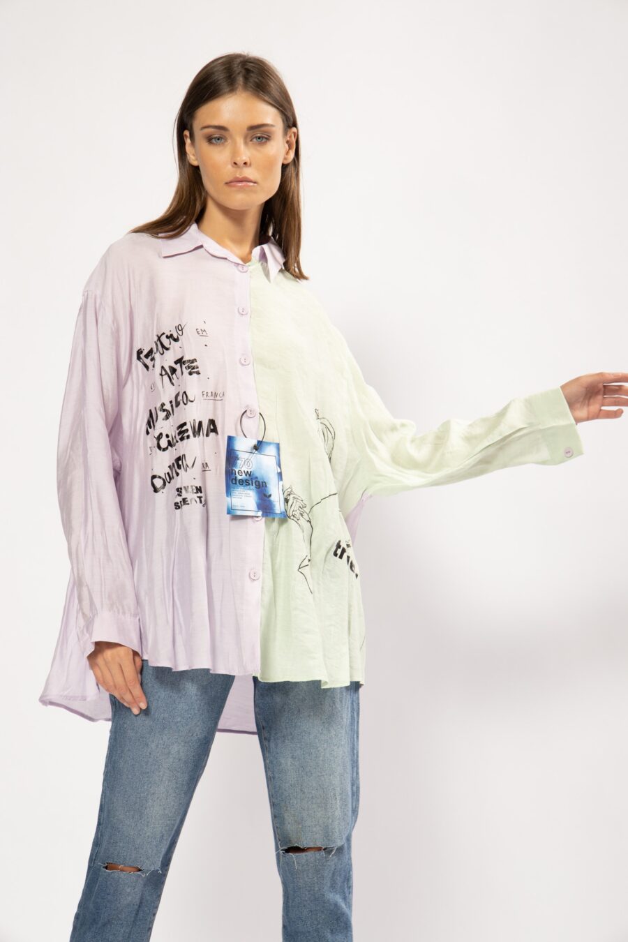 Lilac oversize shirt | Runway Secrets